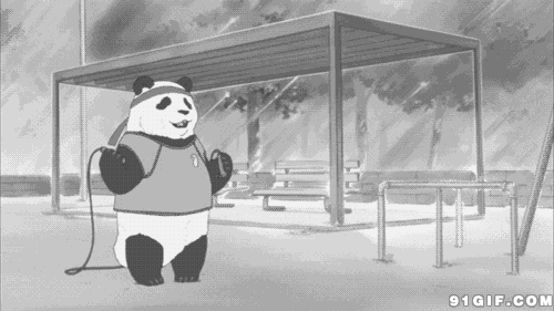 卡通熊猫跳绳动态图片
