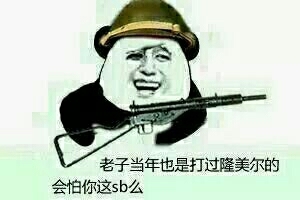 老子当年也是打过隆美尔的会怕你个傻逼表情图片