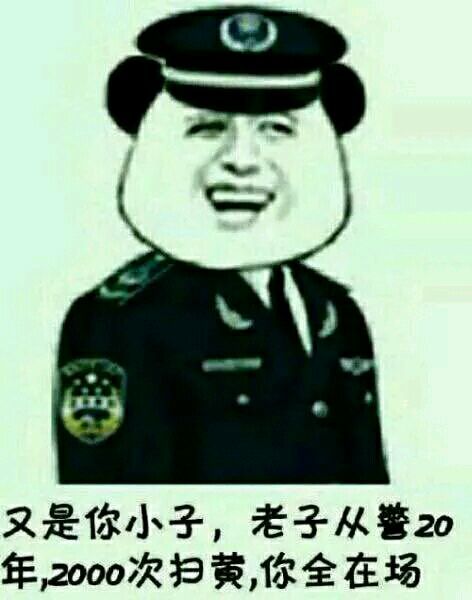 又是你小子，老子从警二十年2000次扫黄你全在现场表情图片