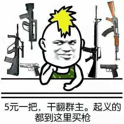 5元一把 干倒群主 起义的兄弟都来这里买枪表情图片:暴走漫画