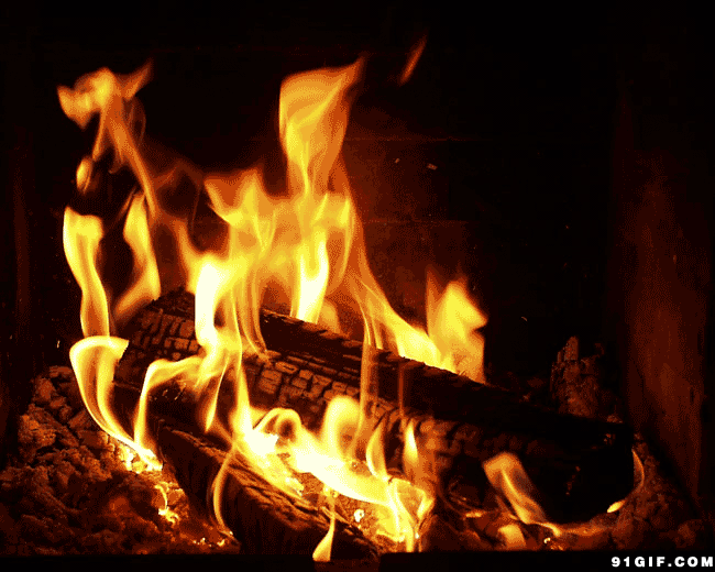 木材燃烧火焰闪图:火焰