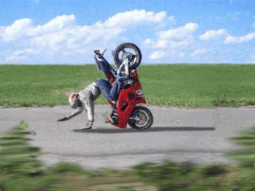 牛人骑摩托图片: