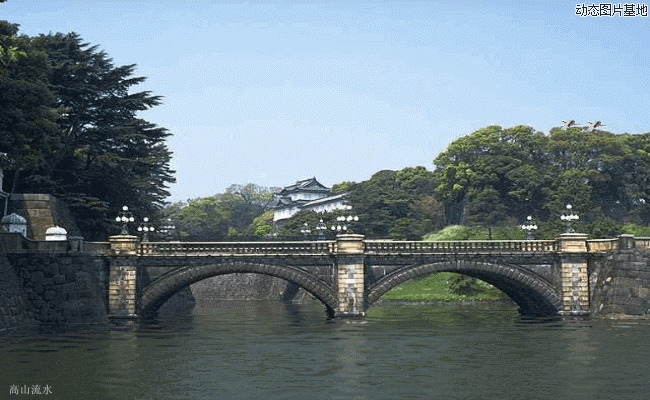 桥与流水动态图片