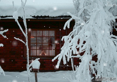下雪天动态图片:下雪,唯美,梦幻,风景,  