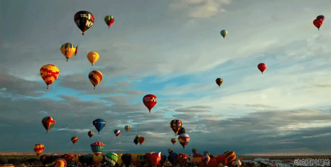 气球飞起动态图片