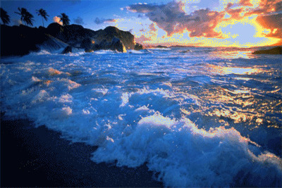 海浪翻滚动态图片