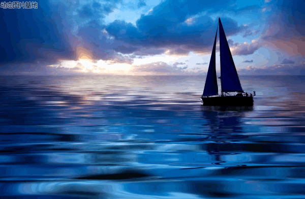 一艘海面上的帆船图片:帆船,,唯美,梦幻,风景,   