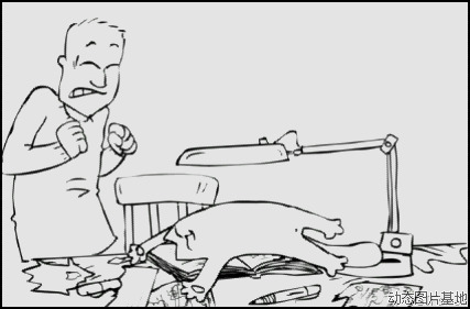 卡通人物写作业图片:搞笑,卡通,逗比