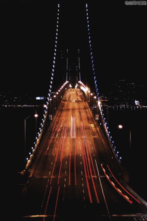 高架桥夜景图片:桥,唯美,梦幻,风景,  