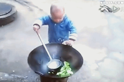 逗比小孩子做饭视频图片:逗比,做饭,炒饭