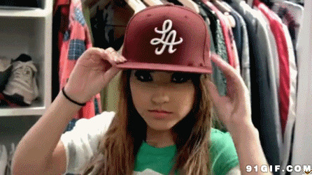 戴帽子的少女图片:帽子,嘻哈帽,平沿帽
