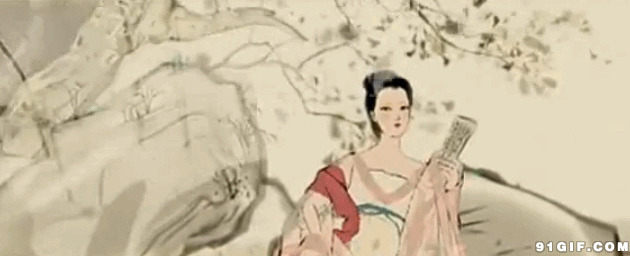 水墨画古代女子看书意境图片:水墨画,古风,古典