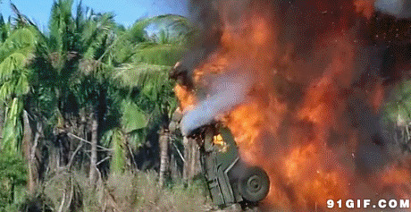 大炮摧毁敌军车辆爆炸图片:大炮,爆炸