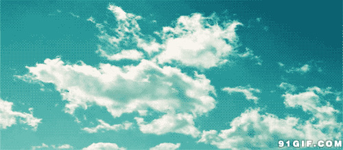 蓝天中飘过的白云动态图片