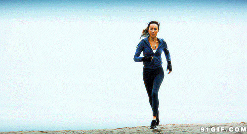女子慢跑运动动态图片