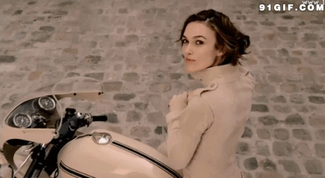 英气逼人的摩托车女郎图片:摩托车,骑摩托