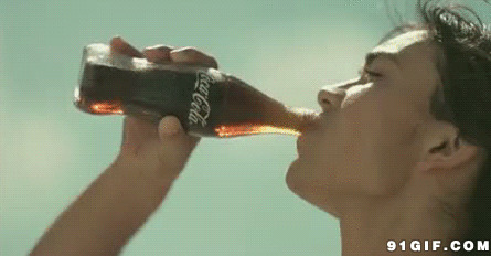 大口喝可乐动态图片:可乐