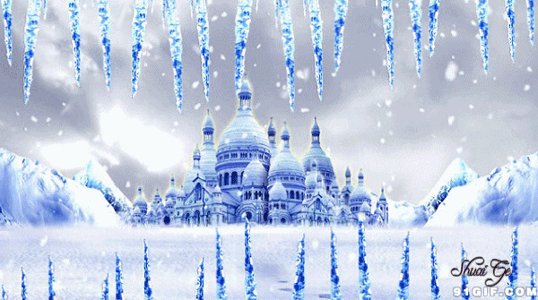 卡通城堡雪景图片