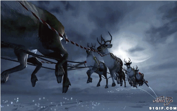 圣诞节麋鹿动态图片:圣诞节,麋鹿,圣诞鹿