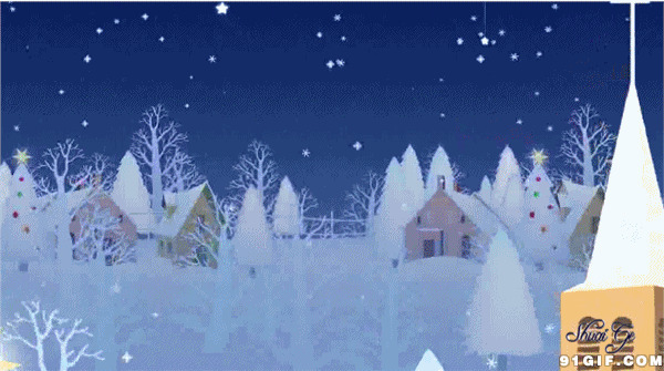圣诞夜美景图片:圣诞节,雪花