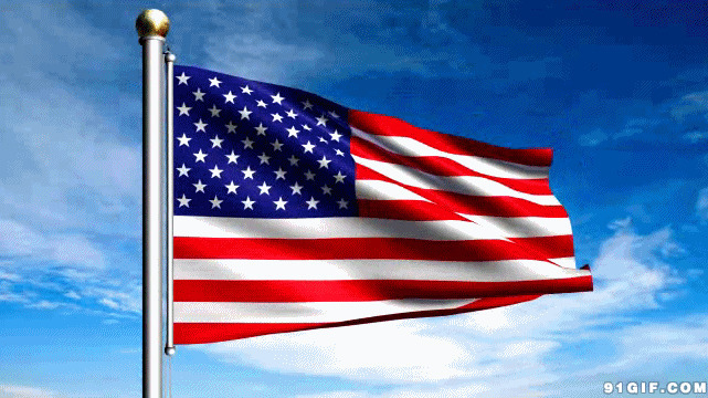 美国国旗飘扬动态图片