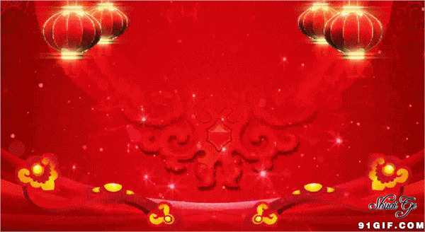 红色的灯笼绚丽的烟花图片:新年,灯笼