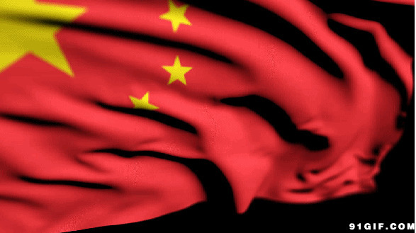 中国国旗迎风飘荡图片:旗帜,五星红旗
