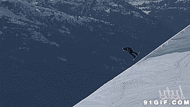 雪山滑雪激情动态图片