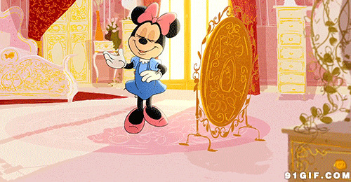 米老鼠照镜子臭美卡通图片