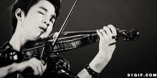帅哥神情投入拉小提琴图片:神情,小提琴