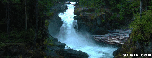 山谷瀑布仙境唯美图片:瀑布,唯美,风景