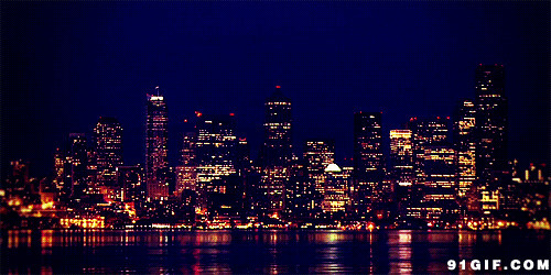 城市灯光璀璨绚丽夜景图片