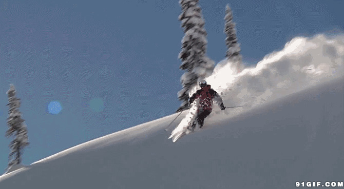 雪山激情滑雪探险动态图片:滑雪