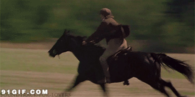 男子骑马飞奔动态图片