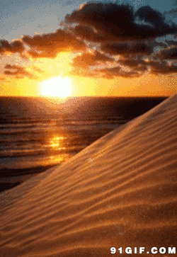 沙漠夕阳美景图片:夕阳,唯美