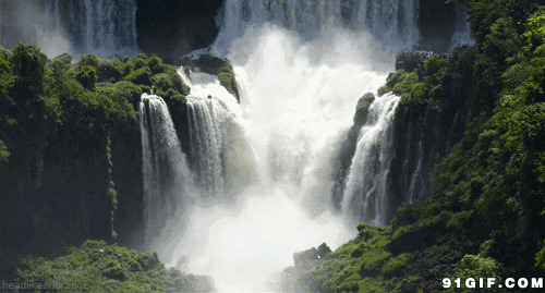 宏伟壮观山林大瀑布图片:瀑布,壮观
