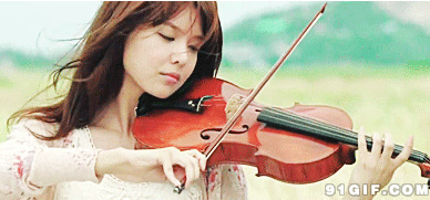美女拉小提琴动态图片:小提琴,美女