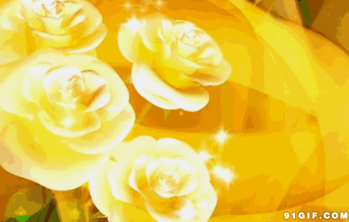 金花闪亮呈现唯美图片:金色,花朵,玫瑰