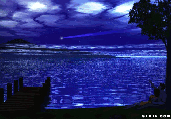 蓝色的海浪漫视频图片:浪漫,夜景
