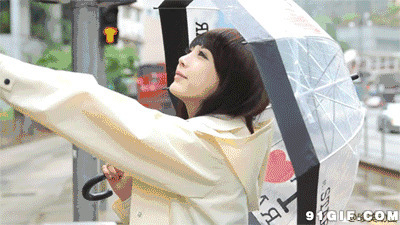 街头打雨伞女孩图片
