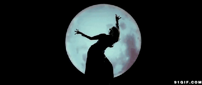 女舞者圆月翩翩起舞图片:月亮,跳舞