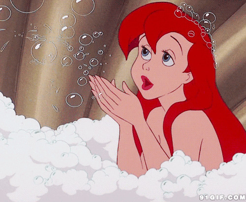 小姑娘浴缸吹泡泡卡通图片:吹泡泡,卡通