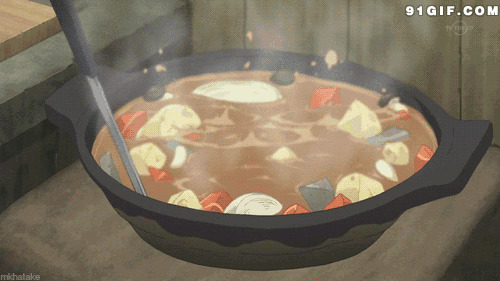 加入香菇的美味汤汁动漫图片:香菇,美食