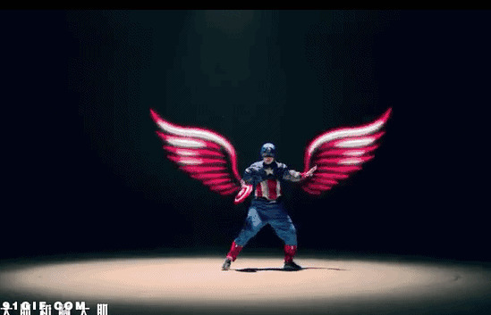 卡通大图片:超人,旋转,翅膀