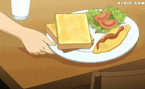 美味面包早餐动画图片