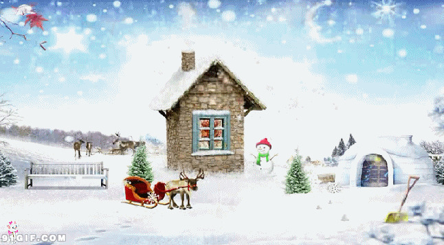 田园小屋圣诞浓郁气氛图片:圣诞节