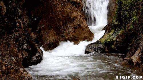 流水的小瀑布图片:瀑布,小溪