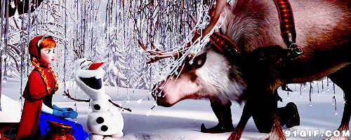 莽牛恐吓小雪人动画图片:雪人,动画,动物