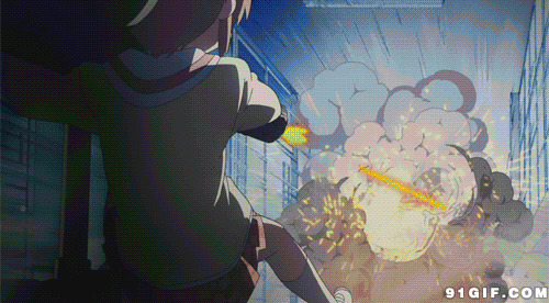 愤怒小女孩重机枪开火动画图片:小女孩,机枪