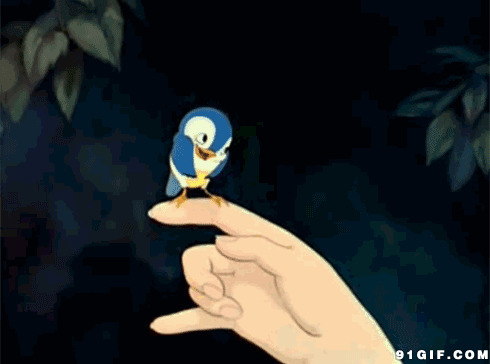 蓝色小鸟说声早上好动画图片:小鸟,动画